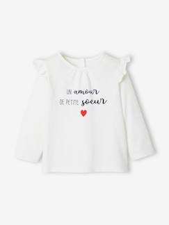 Bebé 0-36 meses-T-shirts-T-shirts-Camisola com mangas compridas e folhos, para bebé
