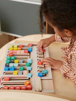 Brinquedos-Jogos educativos- Ler, escrever, contar e ver as horas-Quadro de leitura e de escrita em madeira FSC®