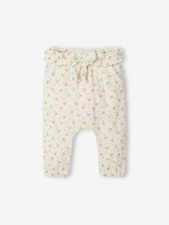 Bebé 0-36 meses-Calças, jeans-Calças com cós elástico, para bebé menina
