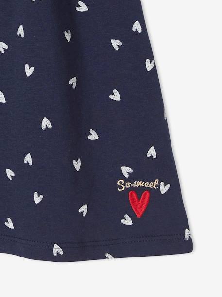 Blusa estampada com mangas borboleta, para menina AZUL ESCURO ESTAMPADO+azul-céu 