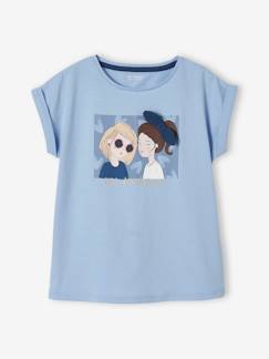 Menina 2-14 anos-T-shirts-T-shirt com laço em relevo, para menina