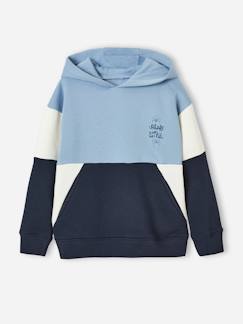 Menino 2-14 anos-Camisolas, casacos de malha, sweats-Sweat com capuz efeito colorblock, para menino