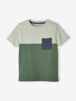 Menino 2-14 anos-T-shirt coloblock de mangas curtas, para menino