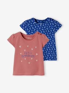 Bebé 0-36 meses-T-shirts-T-shirts-Lote de 2 t-shirts de mangas curtas, para bebé menina