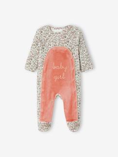 Bebé 0-36 meses-Pijamas, babygrows-Babygrow em veludo, para bebé menina, Oeko Tex®
