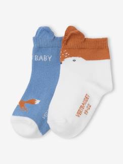 Bebé 0-36 meses-Meias, collants-Lote de 2 pares de meias raposa, para bebé menino