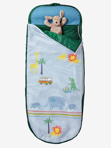 Saco-cama com colchão integrado, tema Safari Bus Estampado safari 
