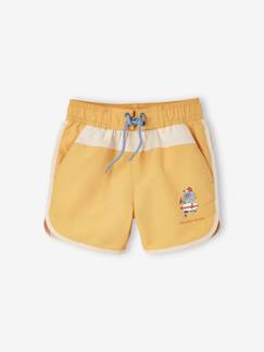 -Calções de banho bicolores, estampado surf, para menino