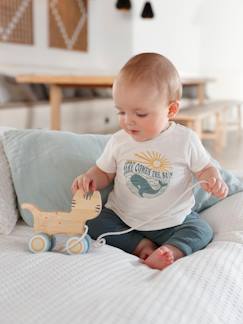 Bebé 0-36 meses-Calças com corte saruel em gaze de algodão