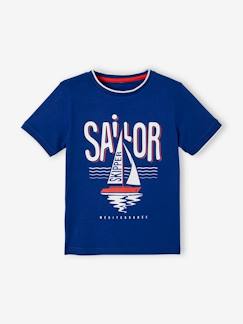 Menino 2-14 anos-T-shirts, polos-T-shirts-T-shirt de mangas curtas, com barco, para menino