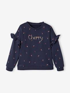 Menina 2-14 anos-Camisolas, casacos de malha, sweats-Sweatshirts -Sweat com folhos, para menina