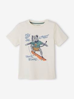 Menino 2-14 anos-T-shirt animal de skate, para menino