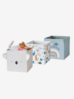 Quarto e Arrumação-Arrumação-Caixas de arrumação-Lote de 3 caixas de arrumação em tecido, Mini Zoo