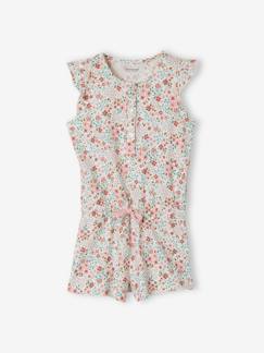 Menina 2-14 anos-Pijamas-Pijama-macacão estampado às flores, para menina