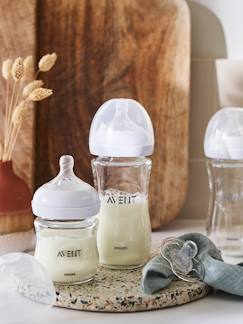 Puericultura-Alimentação Bebé-Biberões, acessórios-Kit recém-nascido: 3 biberões em vidro + chupeta Philips AVENT Natural