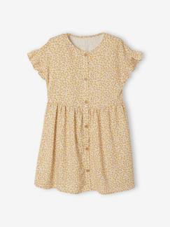 Menina 2-14 anos-Vestidos-Vestido às flores com botões, para menina