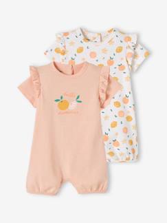 Bebé 0-36 meses-Pijamas, babygrows-Lote de 2 pijamas-macacão, para bebé menina, Oeko Tex®