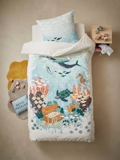Têxtil-lar e Decoração-Roupa de cama criança-Conjunto capa de edredon + fronha de almofada para criança, Deep Ocean, Oeko-Tex®