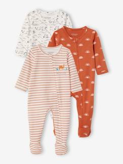 Bebé 0-36 meses-Pijamas, babygrows-Lote de 3 pijamas em algodão, para bebé, Oeko Tex®