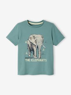 Menino 2-14 anos-T-shirts, polos-T-shirt de mangas curtas com animal, em algodão bio, para menino