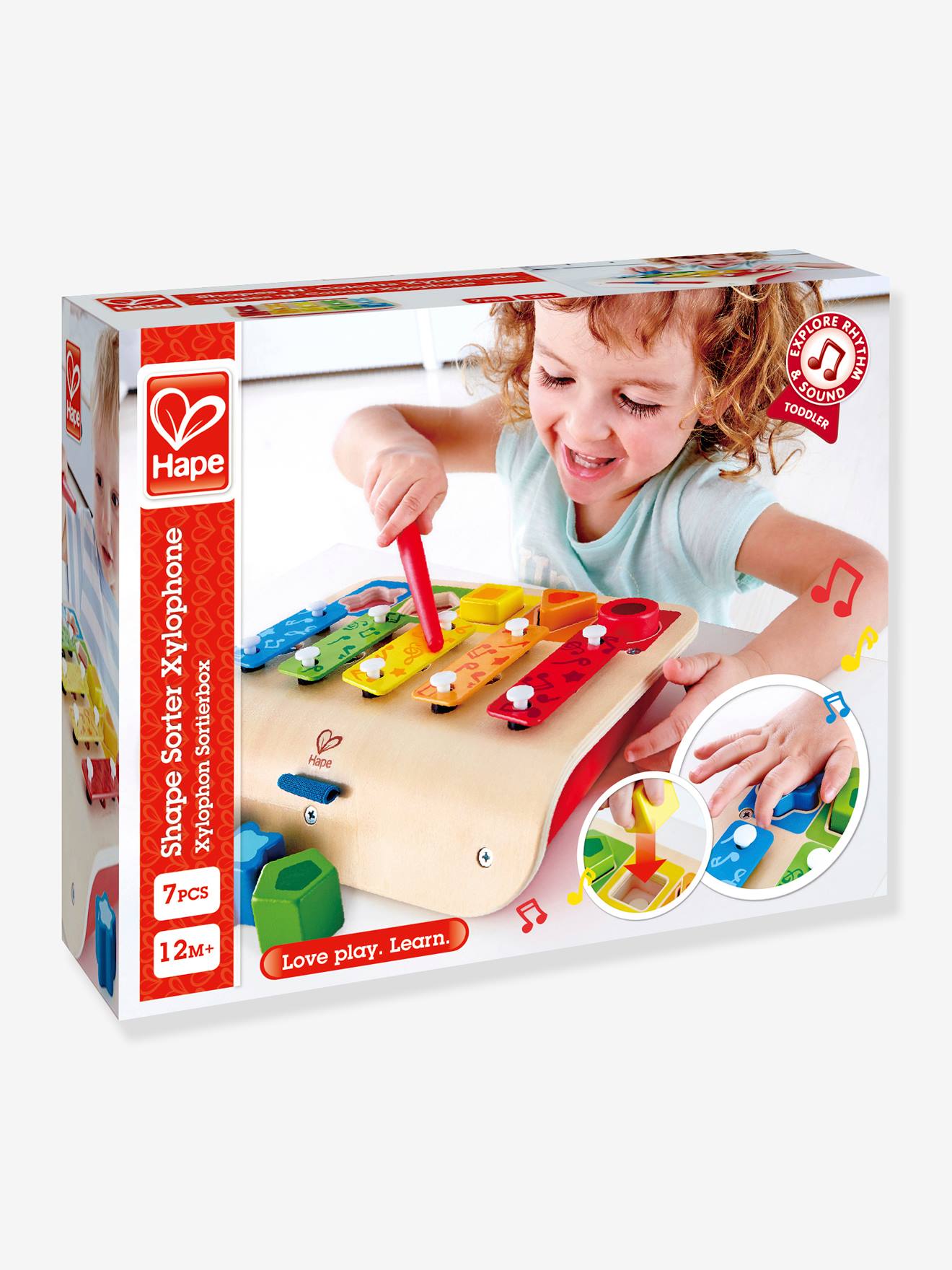 Xilofone com triagem de formas - HAPE vermelho vivo bicolor/multicol
