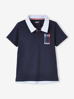 Menino 2-14 anos-T-shirts, polos-Polos-Polo com detalhes em cambraia, motivo atrás, para menino