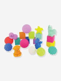 Brinquedos-Primeira idade-Primeiras manipulações-Caixa de 20 peças sensoriais, da INFANTINO