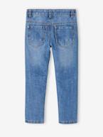 Jeans direitos Morfológicos e indestrutíveis, 'waterless', para menino, medida das ancas Estreita AZUL ESCURO DESBOTADO+AZUL ESCURO LISO 