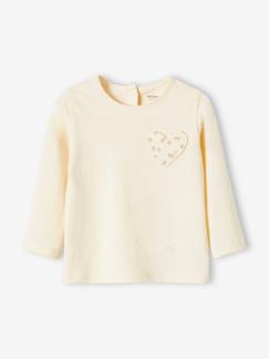Bebé 0-36 meses-T-shirts-T-shirts-Camisola com bolso coração e morangos, para bebé menina