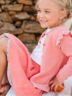 Menina 2-14 anos-Camisolas, casacos de malha, sweats-Casaco fantasia com detalhes recortados e irisados, para menina