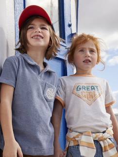 Menino 2-14 anos-T-shirts, polos-Polo em turco com inscrição bordada, para menino