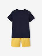 Conjunto t-shirt com motivo havaiano e calções, para menino AMARELO MEDIO LISO 