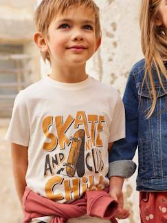 Menino 2-14 anos-T-shirts, polos-T-shirts-T-shirt de mangas curtas com mensagem, para menino