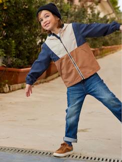 Menino 2-14 anos-Corta-vento com capuz, efeito colorblock, para menino