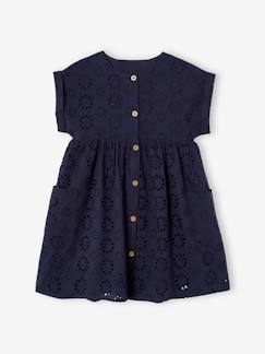 Menina 2-14 anos-Vestidos-Vestido com botões e bordado inglês, para menina