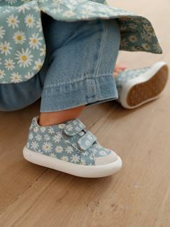 Calçado-Calçado bebé (17-26)-Bebé caminha menina (19-26)-Sapatilhas com barras autoaderentes, em tecido, para bebé menina