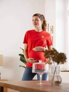 Roupa grávida-T-shirt com mensagem, em algodão bio, especial gravidez e amamentação