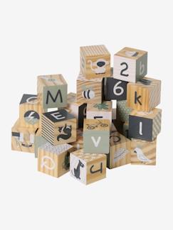 Brinquedos-Primeira idade-Primeiras manipulações-Cubos-alfabeto, em madeira FSC®