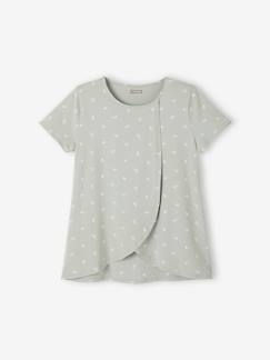 Roupa grávida-Amamentação-T-shirt com abas cruzadas para amamentar, especial gravidez e amamentação