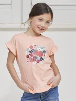 Menina 2-14 anos-T-shirt com folho e lantejoulas, para menina