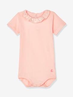 Bebé 0-36 meses-Bodies-Body de mangas curtas com gola claudine, para bebé, em algodão, da Petit Bateau