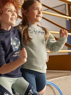 Menina 2-14 anos-Camisolas, casacos de malha, sweats-Sweat de desporto "Keep moving together", gola redonda, para menina