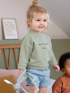 Bebé 0-36 meses-Camisolas, casacos de malha, sweats-Sweat personalizável com mensagem, para bebé