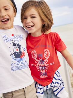 Tendência Riviera-T-shirt com lagosta e inscrição engraçada, para menino