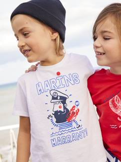Menino 2-14 anos-T-shirts, polos-T-shirts-T-shirt de mangas curtas com marinheiro engraçado, para menino