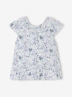 Bebé 0-36 meses-Blusas, camisas-Blusa florida decotada atrás, especial cerimónia, para bebé