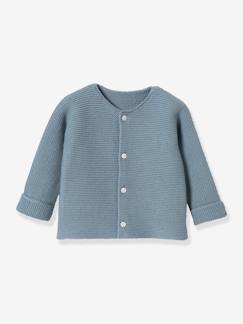 Bebé 0-36 meses-Camisolas, casacos de malha, sweats-Casacos-Casaco da CYRILLUS, em lã e algodão bio, para bebé