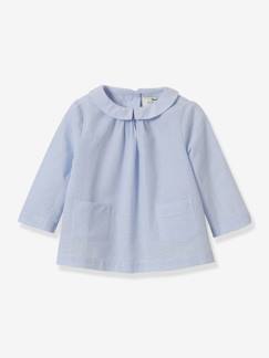 Bebé 0-36 meses-Blusas, camisas-Blusa com microquadrados, da CYRILLUS, para bebé