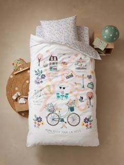 Têxtil-lar e Decoração-Roupa de cama criança-Conjunto capa de edredon + fronha de almofada para criança, Lilás, Oeko-Tex®