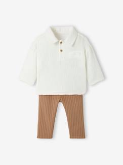 Bebé 0-36 meses-Conjunto de cerimónia, camisa e calças às riscas, para bebé